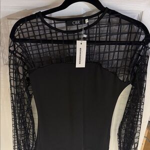 CBR Black Mesh Sleeve Women's Blouse